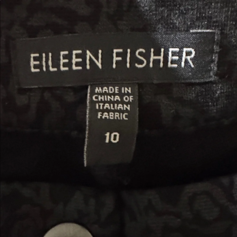 Eileen Fisher Black Textured Pants size 10 no signs of wear